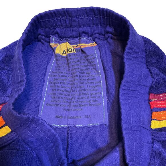 Aviator Nation Purple Rainbow Stripe Terry Dolphin Shorts Women Small - Picture 5 of 10